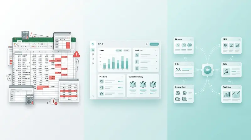 Evolution from Excel to POS to ERP systems