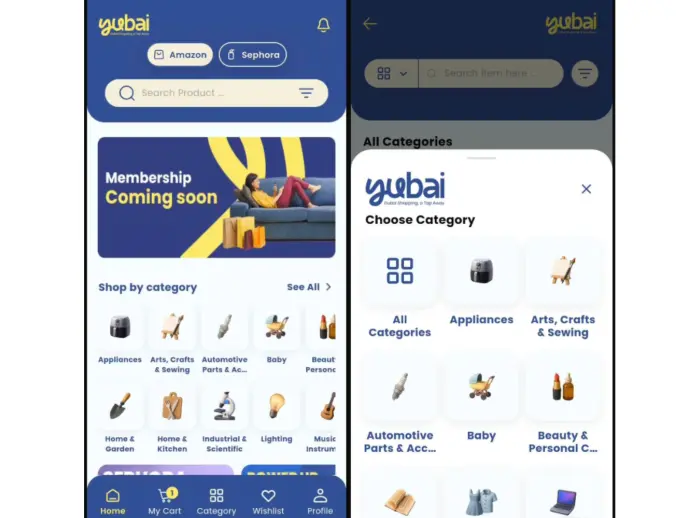 Custom e-commerce app design by Weave Wider